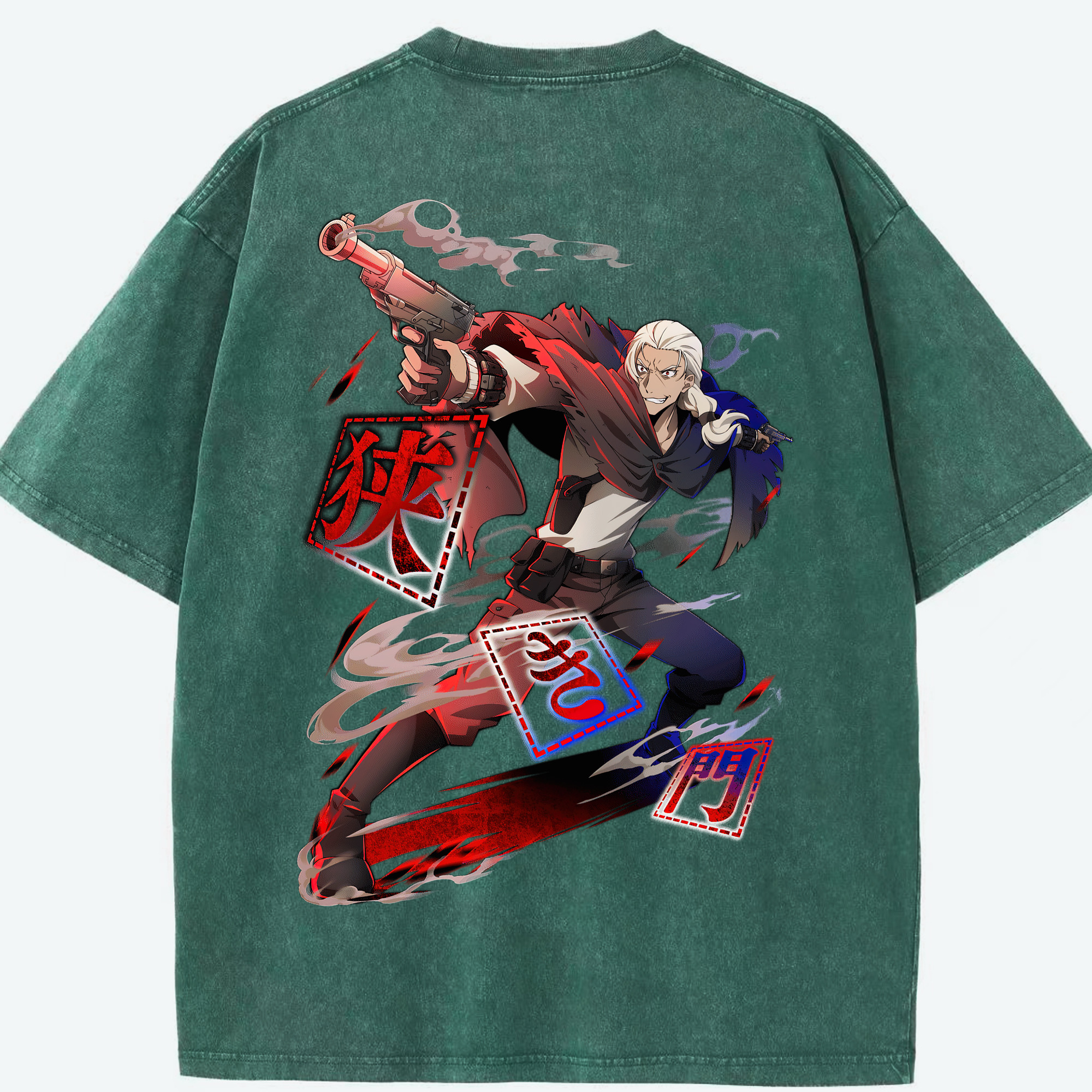 （画像用） 文豪ストレイドッグス Bungo Stray Dogs 綿100% ヴィンテージ風 半袖Tシャツ（背面プリント）